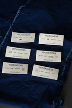 Load image into Gallery viewer, Multiple 'Workwear' cotton labels on denim fabric background
