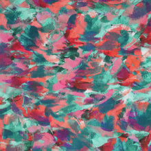 Load image into Gallery viewer, Cotton Lawn fabric with a multicoloured brushstroke effect, abstract print; fabric displayed flat

