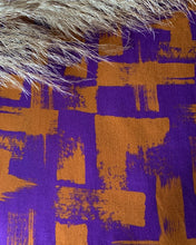 Load image into Gallery viewer, Viscose Twill fabric shown flat with brushstroke pattern print
