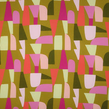 Load image into Gallery viewer, Shape Shifter Viscose Fabric with print of block shapes in various colours
