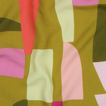 Load image into Gallery viewer, Close up of Shape Shifter Viscose Fabric shows block shapes print
