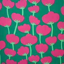 Load image into Gallery viewer, EcoVero Viscose Fabric displayed flat with Poppies print 
