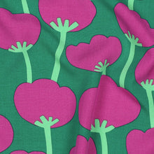 Load image into Gallery viewer, EcoVero Viscose Fabric with Poppies print shown in flow
