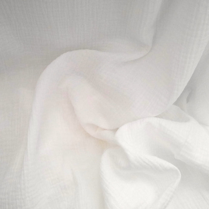 Organic Cotton Double Gauze fabric slightly crumpled to show soft handle