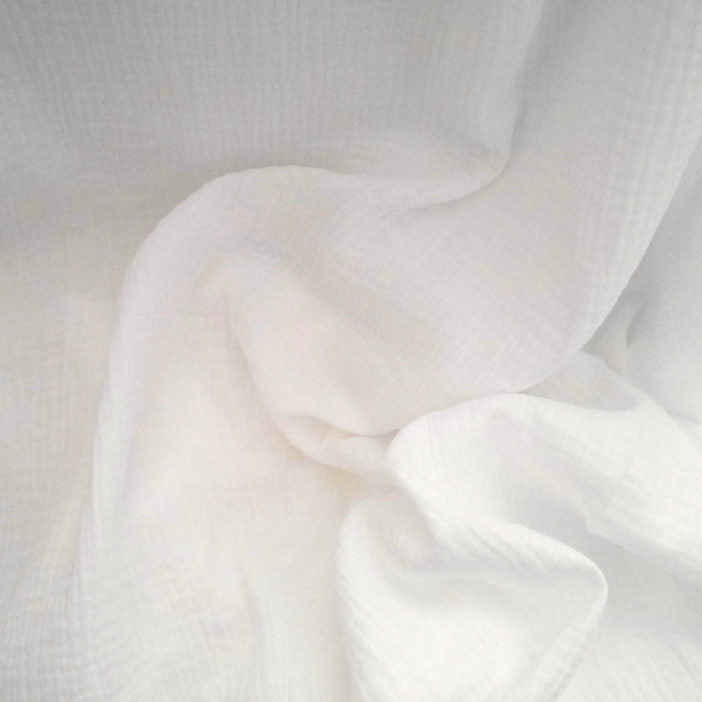 Organic Cotton Double Gauze fabric slightly crumpled to show soft handle
