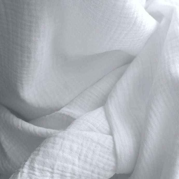 Organic Cotton Double Gauze fabric draped to show softness