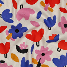 Load image into Gallery viewer, Bold floral pattern print on organic cotton poplin fabric

