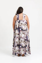 Load image into Gallery viewer, Back view of lady wearing full length dress. Thick shoulder straps to chest level.
