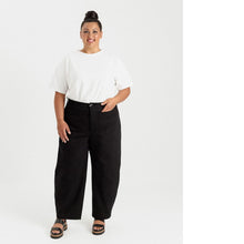 Load image into Gallery viewer, Lady wears barrel leg style trousers
