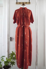 Load image into Gallery viewer, Belted shirt dress displayed on mannequin made with Restful EcoVero Viscose fabric
