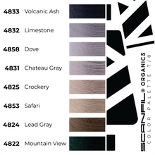 Load image into Gallery viewer, Colour palette chart for thread colours of similar shades, featuring the Scanfil Organics brand.
