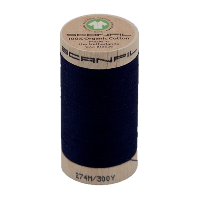 wooden spool of organic cotton sewing thread