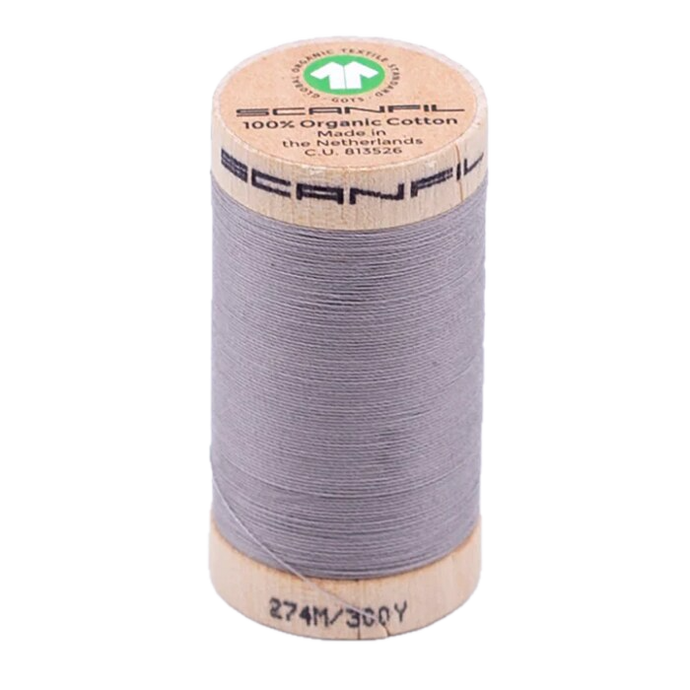 Wooden spool of Scanfil organic cotton sewing thread