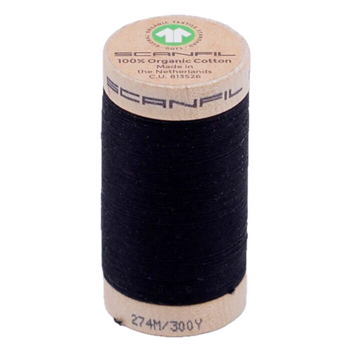 Wooden reel of organic cotton sewing thread