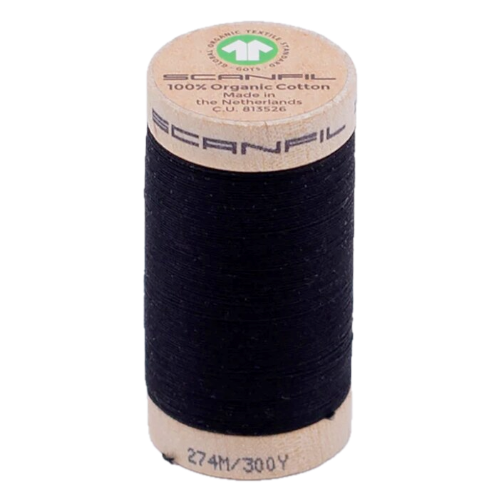 Wooden reel of organic cotton sewing thread