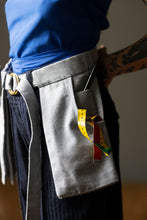 Load image into Gallery viewer, Close up photo shows a tool belt comprised of two large pockets at the hips, with smaller pocket inside the main area
