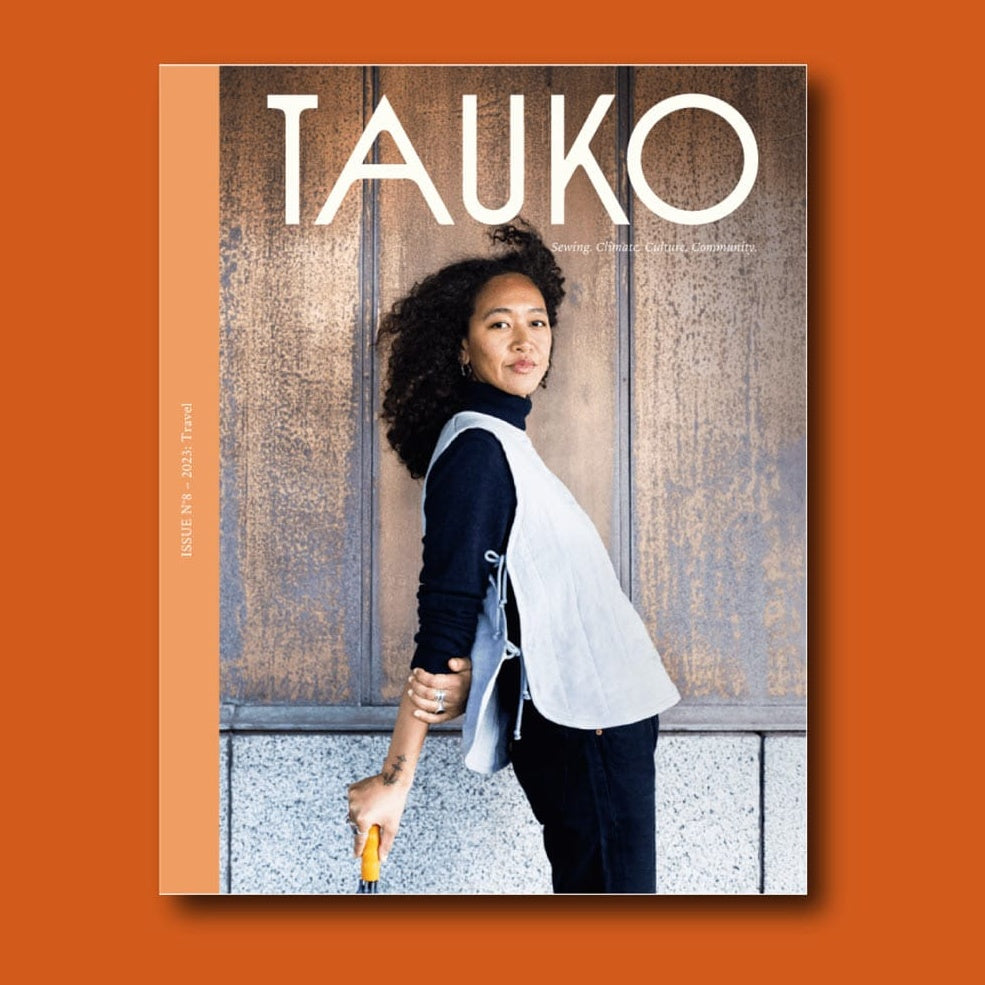 TAUKO magazine issue 8 cover features lady wearing a quilted vest top