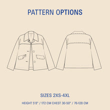 Load image into Gallery viewer, Wardrobe By Me Car Coat Line Drawings, front and back views
