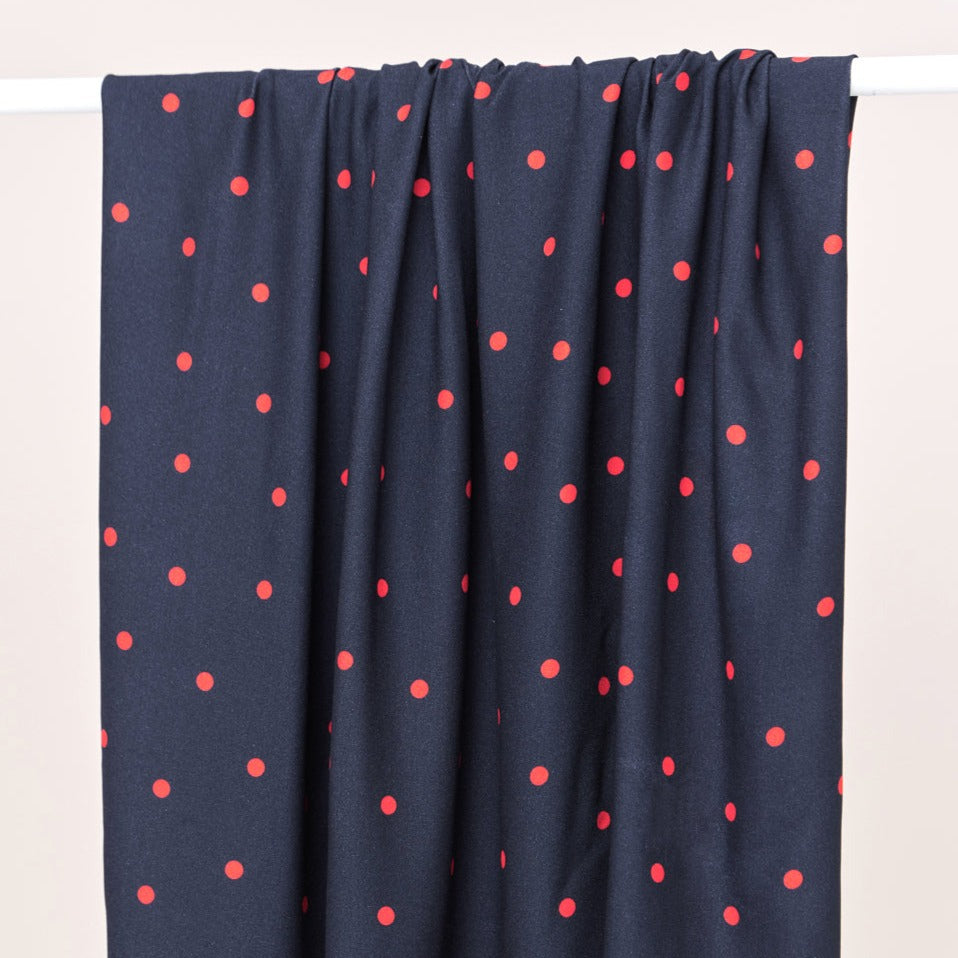 Mind the Maker Fabric Jolly Dots Leia Crepe EcoVero Viscose Indigo – A ...