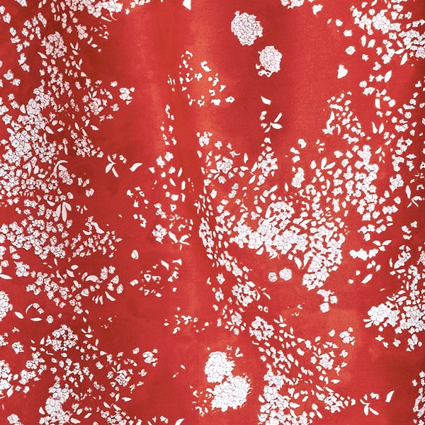 Hand painted floral design on organic cotton lawn fabric