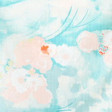Load image into Gallery viewer, Close up of Organic Cotton Double Gauze fabric with floral sky design
