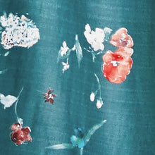 Load image into Gallery viewer, Close up of Organic Cotton Double Gauze fabric with florals floating around
