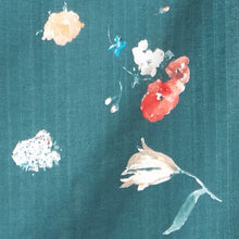 Load image into Gallery viewer, Close up of Organic Cotton Double Gauze fabric with florals floating around
