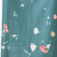 Load image into Gallery viewer, Close up of Organic Cotton Double Gauze fabric with florals floating around
