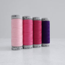 Load image into Gallery viewer, Four reels of Recycled Polyester Sewing Thread in four colours
