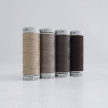Load image into Gallery viewer, Four reels of Recycled Polyester Sewing Thread in four colours
