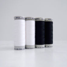 Load image into Gallery viewer, Four reels of Recycled Polyester Sewing Thread in two colours
