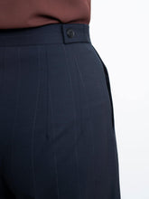 Load image into Gallery viewer, Close up view of High Waisted Trousers, back view showing dart at waistline
