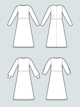 Load image into Gallery viewer, Line Drawings of Multi-Sleeve Midi Dress
