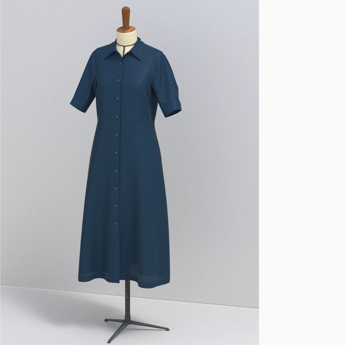 Shirt Dress with short sleeves on a mannequin