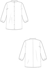 Load image into Gallery viewer, Line Drawings front and back view of The Blouse.
