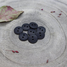 Load image into Gallery viewer, Collection of dark blue matte buttons with 2 sewing holes.
