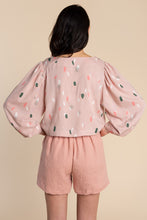 Load image into Gallery viewer, Back view of boxy Cielo Top with puffy voluminous sleeves 
