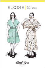 Load image into Gallery viewer, Illustrations of two ladies wearing different lengths Elodie Wrap Dresses
