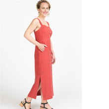 Load image into Gallery viewer, Side View of lady wearing Fiona Sundress, strap dress with hand in front side pocket
