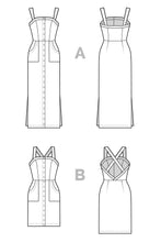 Load image into Gallery viewer, Line drawings front and back of Fiona Sundress
