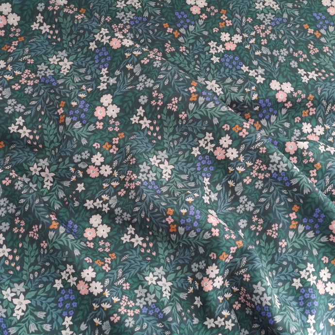 Floral patterned fabric slightly crumpled