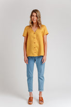 Load image into Gallery viewer, Lady wears Darling Ranges hip-length, V-neck, short sleeve Blouse
