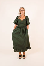 Load image into Gallery viewer, Front view of Estella dress shows cross over bodice
