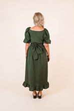 Load image into Gallery viewer, Back view of Estella dress option shows full back with tie at waist
