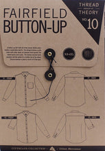 Load image into Gallery viewer, Fairfield Button-Up Sewing Pattern packaging showing line drawings of both variations, front and back.
