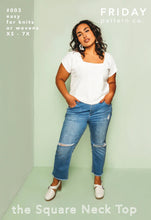 Load image into Gallery viewer, Friday Pattern Co Square Neck Top Sewing Pattern Packaging Front
