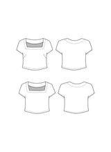 Load image into Gallery viewer, Friday Pattern Company&#39;s Square Neck Top Line Drawings
