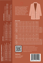 Load image into Gallery viewer, Heather Blazer Sewing Pattern packaging, back view.
