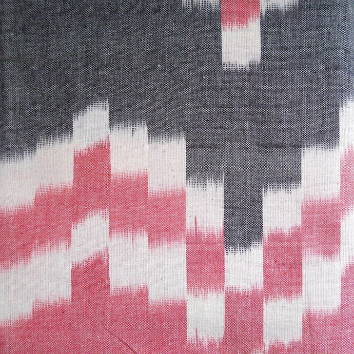 Ikat Cotton Fabric with patterns of large squares forming chevrons