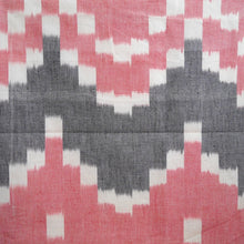 Load image into Gallery viewer, Ikat Cotton Fabric with patterns of large squares forming chevron sections
